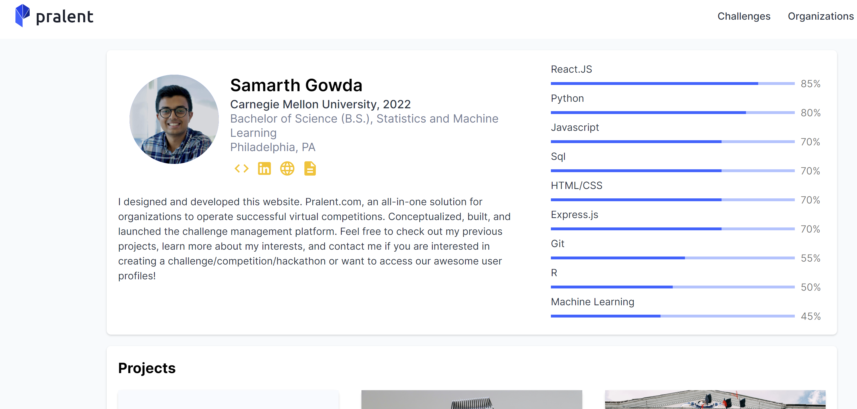 Create Profile Dashboard