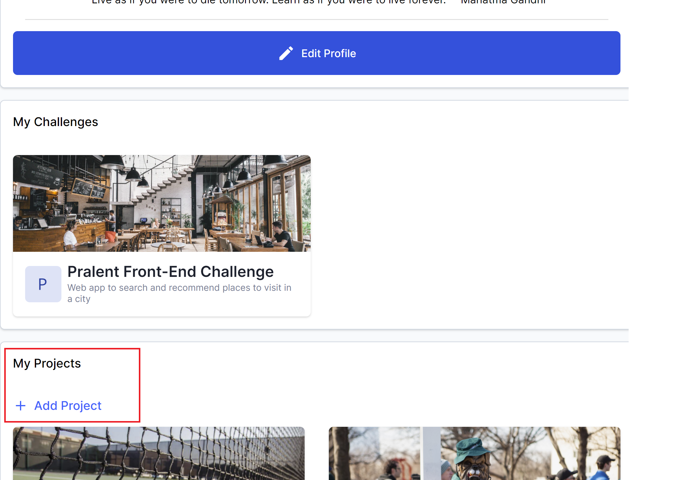 Add Project Button
