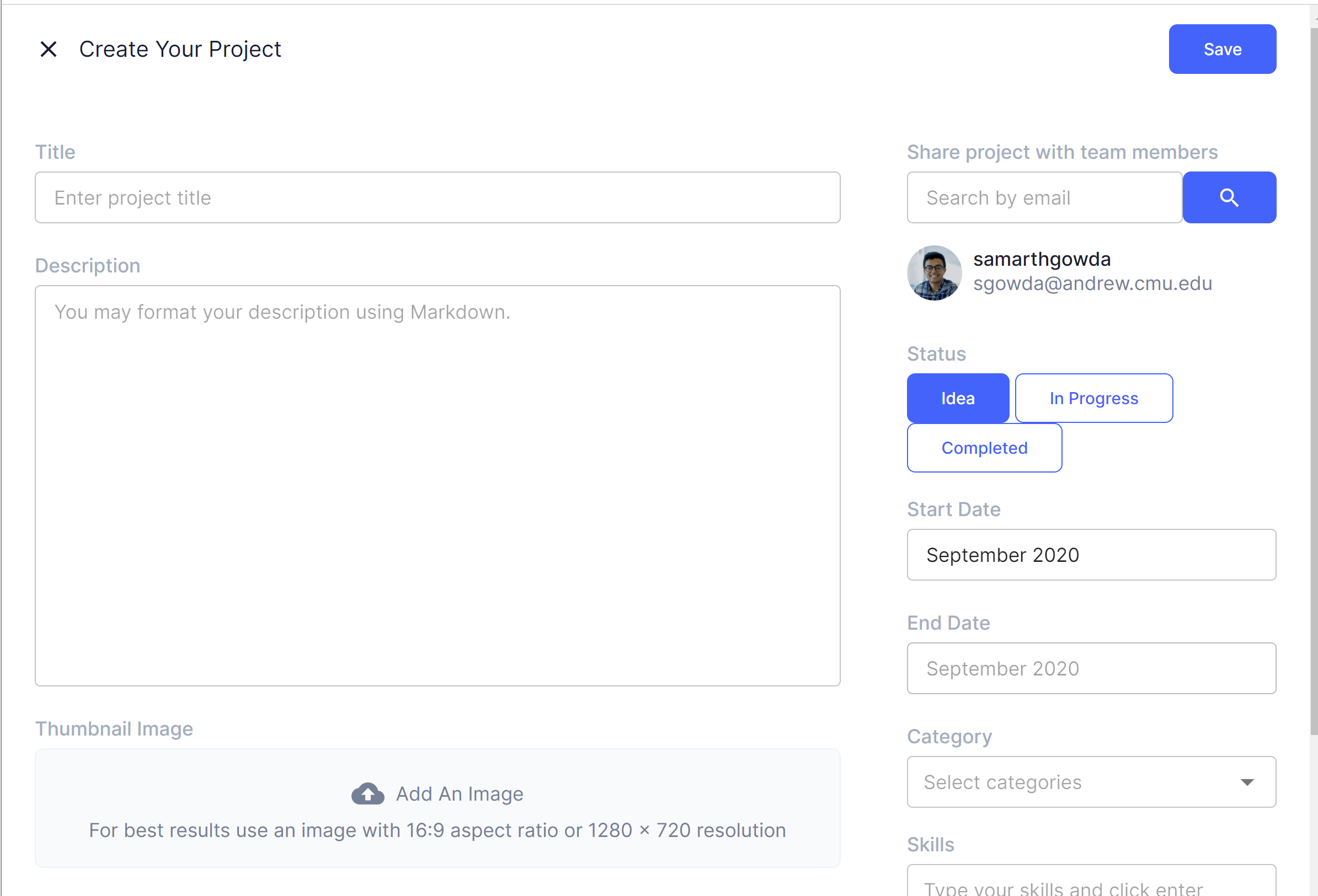 Add Project Modal